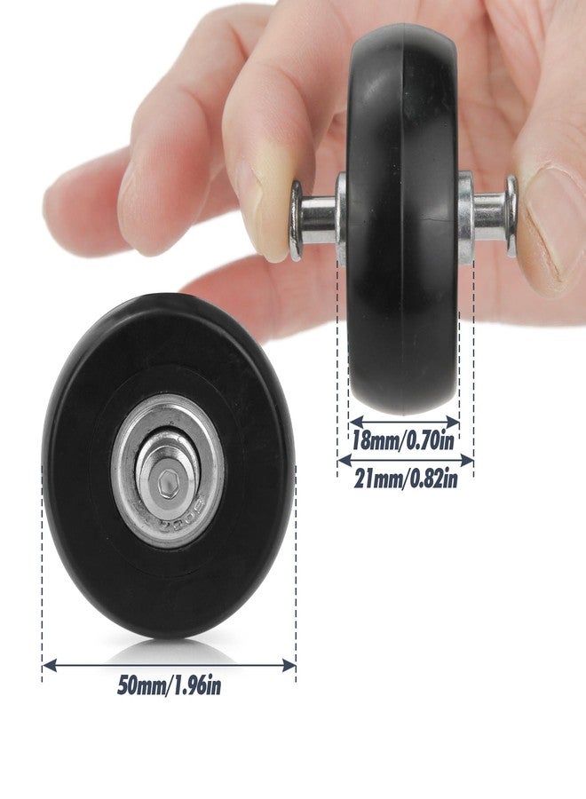 Zoofen 50 x 18mm Luggage Replacement Wheels 4 Pcs Rubber Suitcase Replacement Wheels Wear-Resistant Repair Casters for Luggage - Image 2